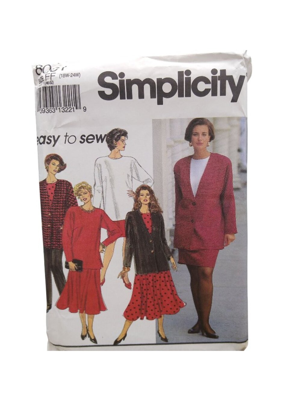 UNCUT Vintage Sewing PATTERN Simplicity 8081, Easy to Sew 1992 Pants, Slim